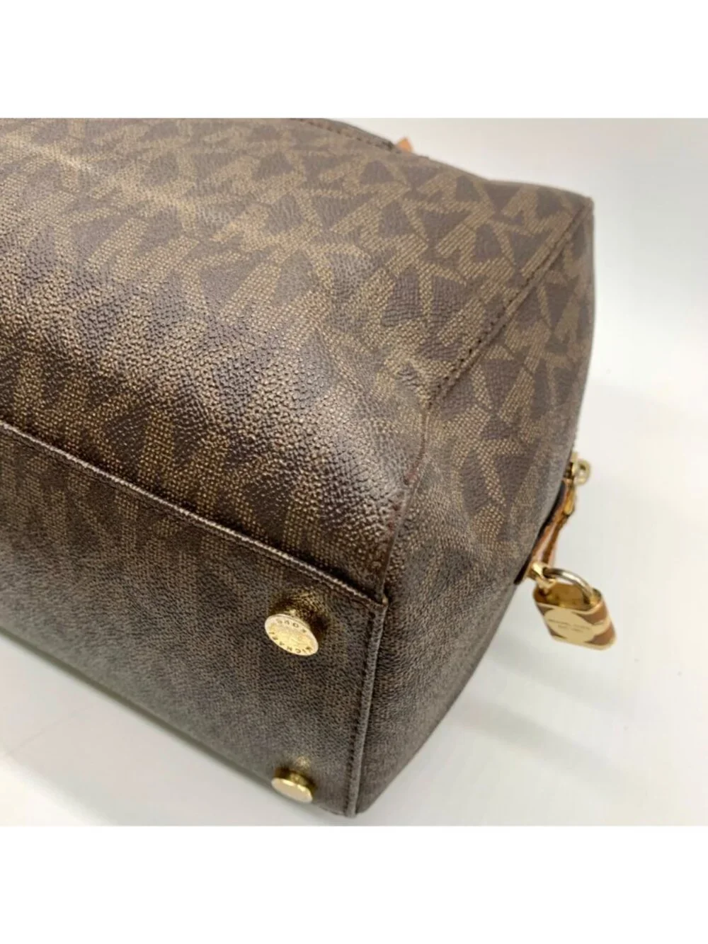 Michael Kors Large Brown Monogram Coated Canvas Kirby Satchel